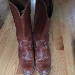 Steve Madden cognac leather boots size 8.5 women